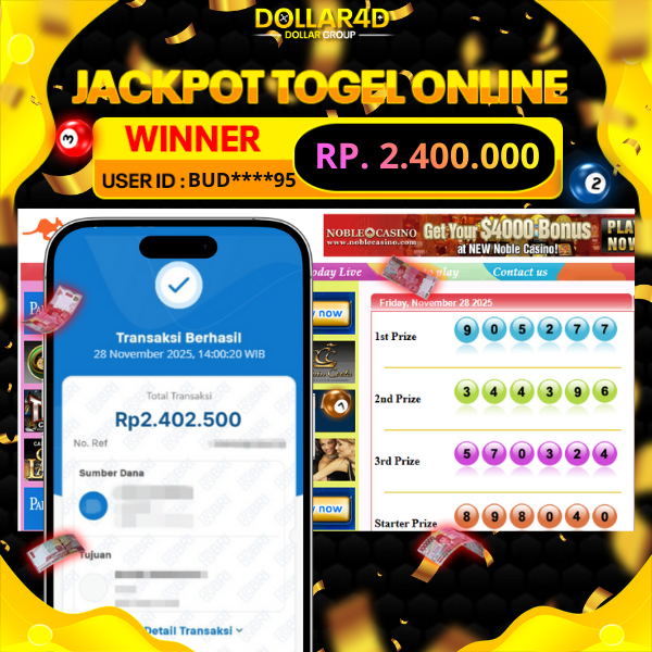 BUKTI JACKPOT SYDNEY POOLS 28/11/2025