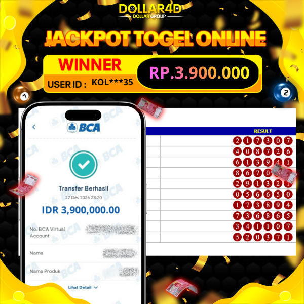 BUKTI JACKPOT HONGKONG POOLS 22/12/2025
