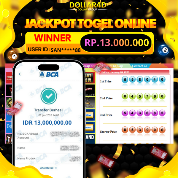 BUKTI JACKPOT SYDNEY POOLS 2/1/2026